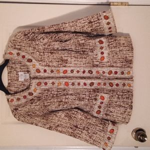 Just B 100% linen jacket with earth colors size Large.